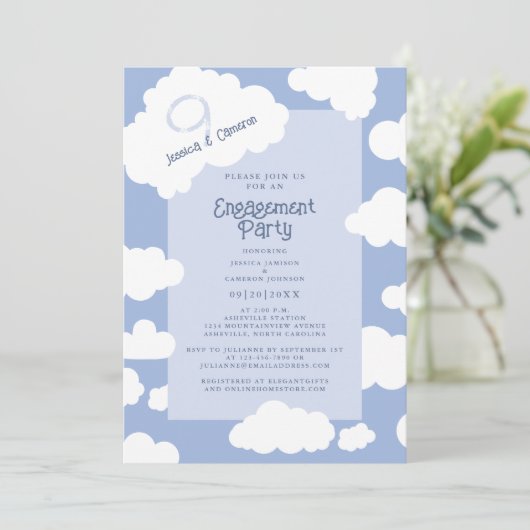 Cloud Nine 9 Schattige Leuk Bruiloft Verlovingsfee Kaart (Staand voorkant)