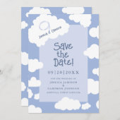Cloud Nine 9 Schattigee Plezier Whimsical Unieke B Save The Date (Voorkant / Achterkant)