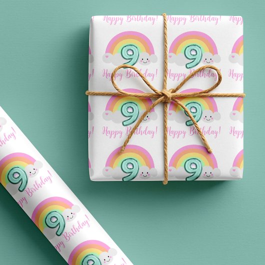 Cloud Nine 9de verjaardag inpakpapier