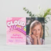 Cloud Nine - 9e verjaardag - meisje Kaart (Staand voorkant)