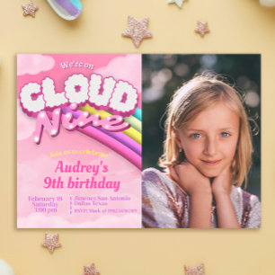 Cloud Nine - 9e verjaardag - meisje Kaart