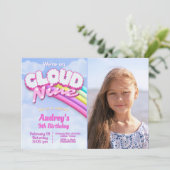 Cloud Nine - 9e verjaardag met foto Kaart (Staand voorkant)