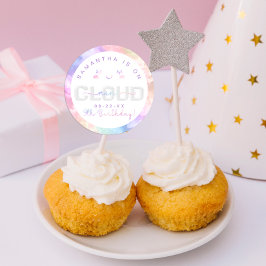 Cloud Nine 9e Verjaardagssticker – Pastel Sky Part Ronde Sticker