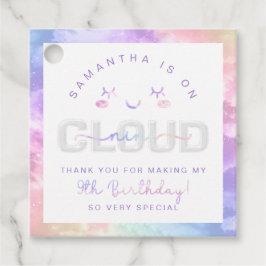 Cloud Nine 9th Birthday Favoriet Tags – Pastel Sky Bedankjes Labels
