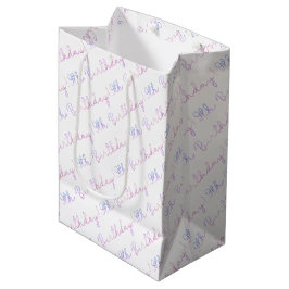 Cloud Nine 9th Birthday Gift Bag – Pastel Typograp Medium Cadeauzakje