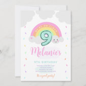 Cloud Nine 9th Birthday Invitation Kaart (Voorkant)