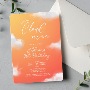 Cloud Nine 9th Birthday Party-uitnodiging Kaart