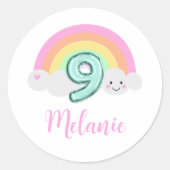Cloud Nine 9th Birthday Ronde Sticker (Voorkant)