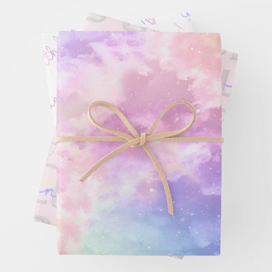 Cloud Nine 9th Birthday Wrapping Paper - Pastel SK (In situ)
