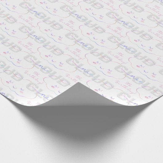 Cloud Nine 9th Birthday Wrapping Paper - Pastel SK Cadeaupapier (Hoek)