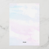 Cloud Nine Abstract Blauw Roos Goud Vrijgezellenfe Folie Uitnodiging (Achterkant)