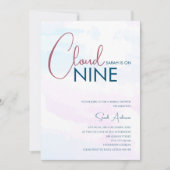 Cloud Nine Abstract Blauw Roze Vrijgezellenfeest Kaart (Voorkant)