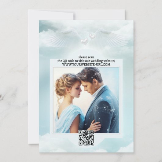 Cloud Nine Angel Wings Foto Sla de datum op Save The Date (Achterkant)