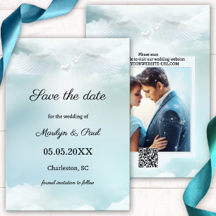 Cloud Nine Angel Wings Foto Sla de datum op Save The Date