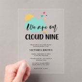 Cloud Nine Baby Shower Acryl Uitnodigingen (Insitu (Draagbaar))
