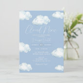 Cloud Nine Baby Shower Blauwe Wolk Kaart (Staand voorkant)