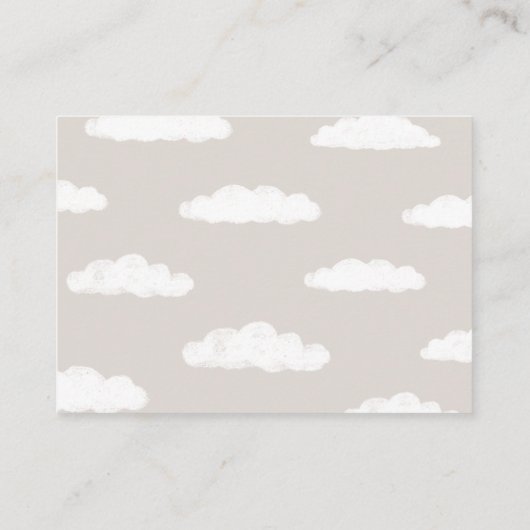 Cloud Nine Baby shower Boeken voor Baby Kaart (Achterkant)