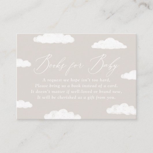 Cloud Nine Baby shower Boeken voor Baby Kaart (Voorkant)
