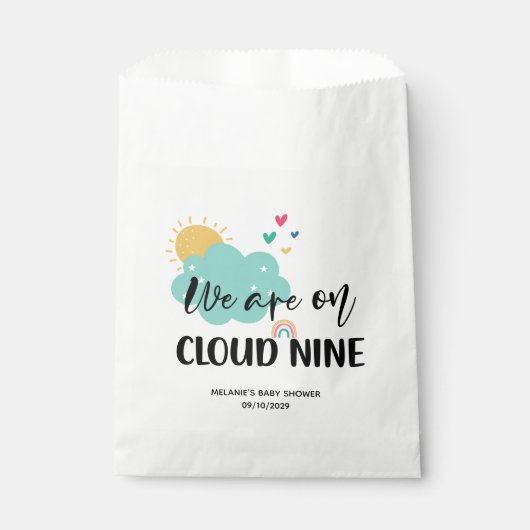 Cloud Nine Baby Shower Favor Bags Bedankzakje (Voorkant)