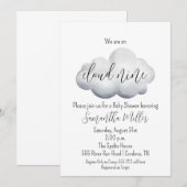 Cloud Nine Baby shower Invitation Kaart (Voorkant / Achterkant)