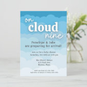 Cloud Nine Baby shower Invitation Kaart (Staand voorkant)