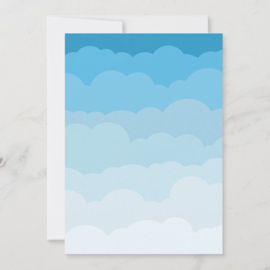 Cloud Nine Baby shower Invitation Kaart (Achterkant)