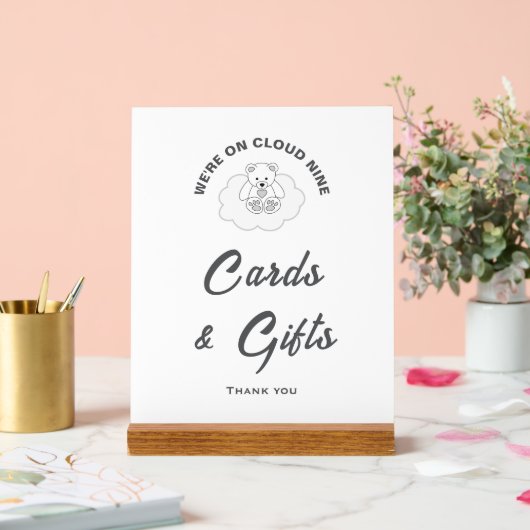 Cloud Nine Baby shower Kaarten & Geschenken Teken Acryl Bord (Huwelijk)