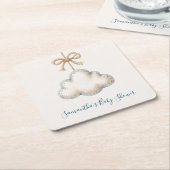 Cloud Nine Baby Shower Kartonnen Onderzetters (Schuin)