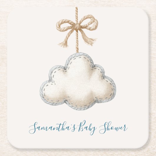 Cloud Nine Baby Shower Kartonnen Onderzetters (Voorkant)