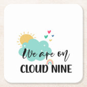 Cloud Nine Baby Shower  Kartonnen Onderzetters (Voorkant)