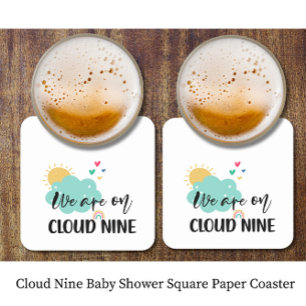 Cloud Nine Baby Shower Kartonnen Onderzetters