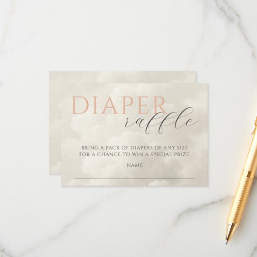 Cloud Nine Baby shower luierkrabbel Informatiekaartje (Voorkant / Achterkant in situ)