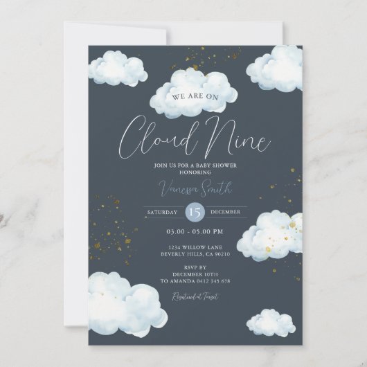 Cloud Nine Baby Shower Neutral Little Cloud Kaart (Voorkant)