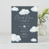 Cloud Nine Baby Shower Neutral Little Cloud Kaart (Staand voorkant)