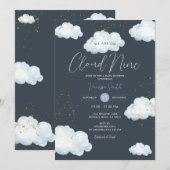 Cloud Nine Baby Shower Neutral Little Cloud Kaart (Voorkant / Achterkant)