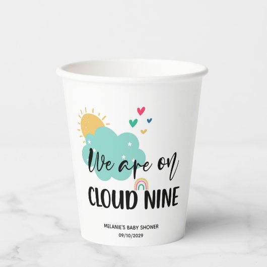 Cloud Nine Baby Shower Papieren Bekers (Voorkant)