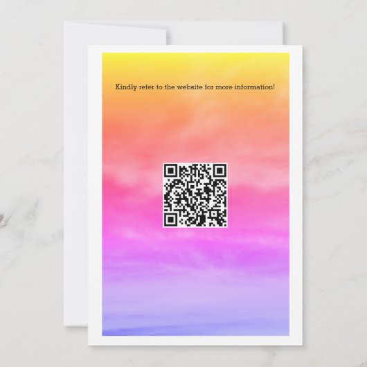 Cloud Nine Baby shower QR Code Baby Meisje Roze Ar Kaart (Achterkant)