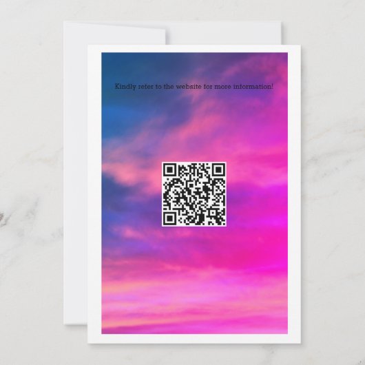 Cloud Nine Baby shower QR Code Kleurrijke Roze Kun Kaart (Achterkant)