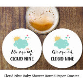 Cloud Nine Baby Shower  Ronde Kartonnen Onderzetter