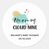 Cloud Nine Baby Shower  Ronde Sticker (Voorkant)