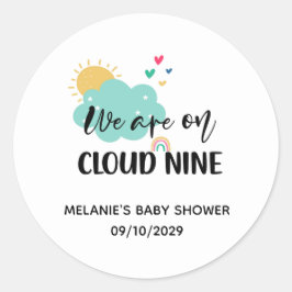 Cloud Nine Baby Shower  Ronde Sticker