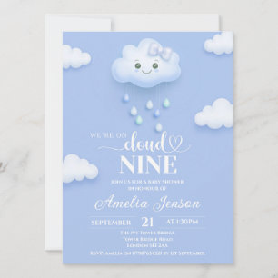 Cloud Nine Baby Shower Uitnodigingen