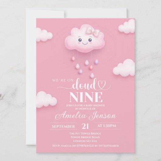 Cloud Nine Baby Shower Uitnodigingen (Voorkant)