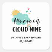 Cloud Nine Baby Shower  Vierkante Sticker (Voorkant)