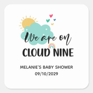 Cloud Nine Baby Shower Vierkante Sticker