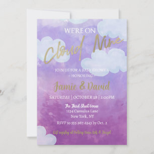 Cloud Nine Baby shower Waterverf Sky and Clouds Kaart