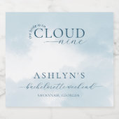 Cloud Nine Bachelorette Weekend Champagne Label Sparkling Wijnetiket (Enkel label)