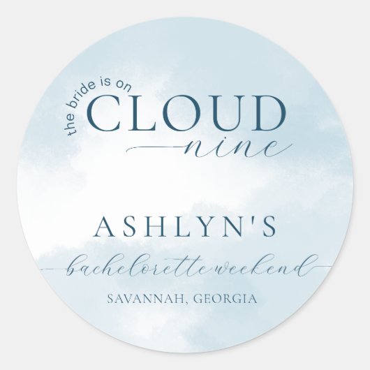 Cloud Nine Bachelorette Weekend Sticker (Voorkant)
