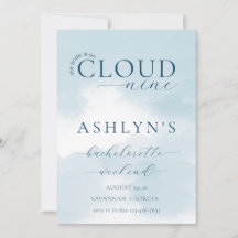 Cloud Nine Bachelorette Weekend uitnodiging
