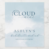 Cloud Nine Bachelorette Weekend Wijnlabel Wijn Etiket (Enkel label)
